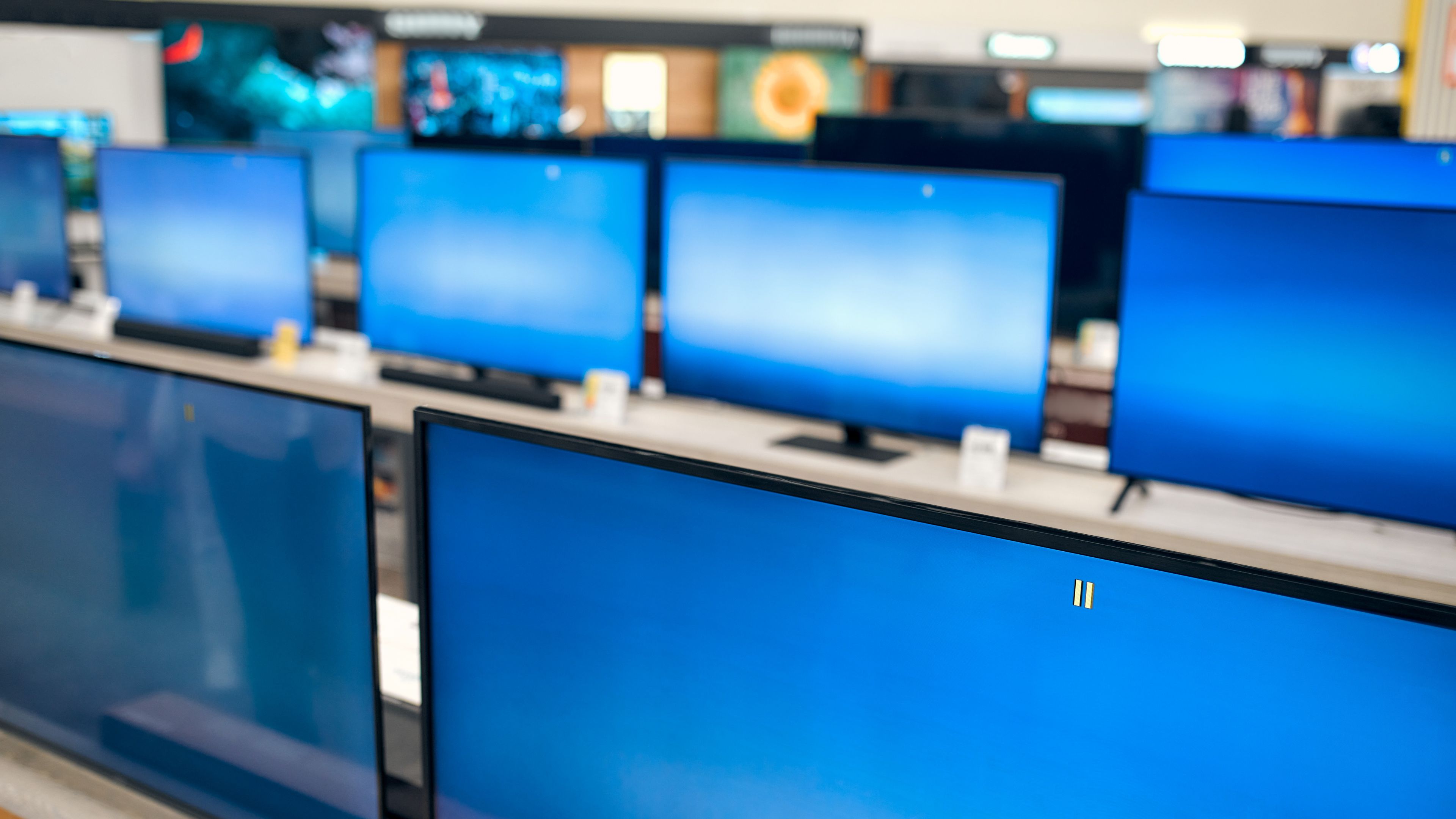 Monitors in a shop.